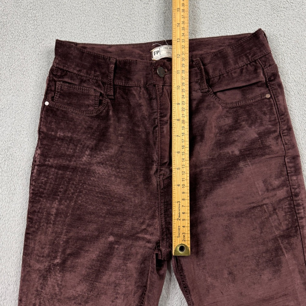 Free People Skinny Pants Brown Plum High Rise Size‎ 28 Stretch (W28in. x L26in.) - Picture 8 of 9